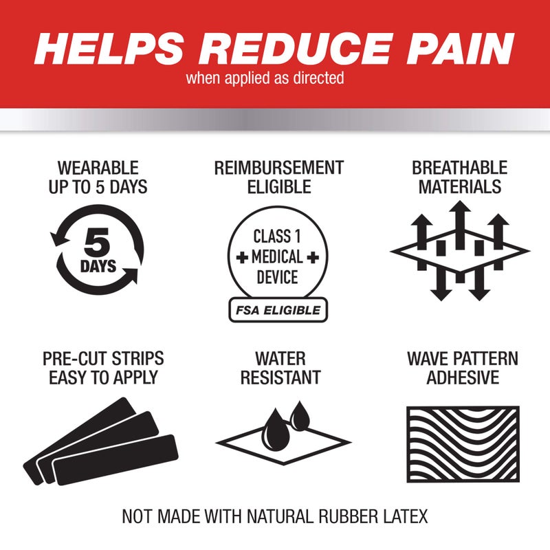 MUELLER Sports Medicine Typhoon Elite Kinesiology Therapeutic Tape, Quality Athletic Tape, Latex Free, 20 Pre-Cut I-Strips, 2" x 9.75" Each Strip, Beige - Image 2